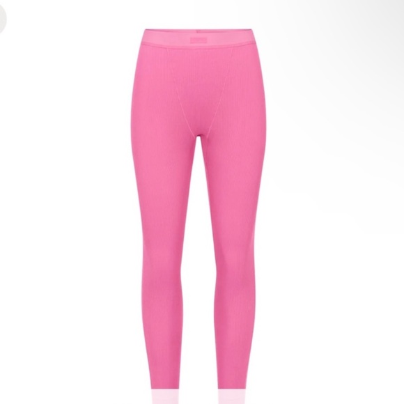 Skims Sugar Pink Ribbed Leggings Size S